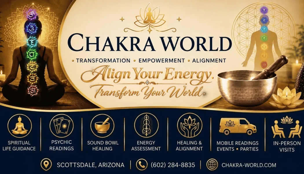 Chakra World mobile chakra alignment and spiritual wellness service in Scottsdale and Phoenix Arizona