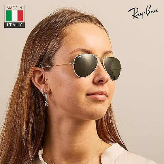 Classic Aviator Shape Sunglasses With Eyewear Kit Bundle - Adjustable Nose Pads - Retro Sunglasses  Polished Arista