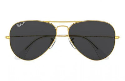 Aviator Classic Gold Black UV-400 Sunglasses