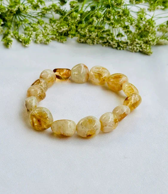 (Yellow Citrine Raw) - Abhimantrit & Certified