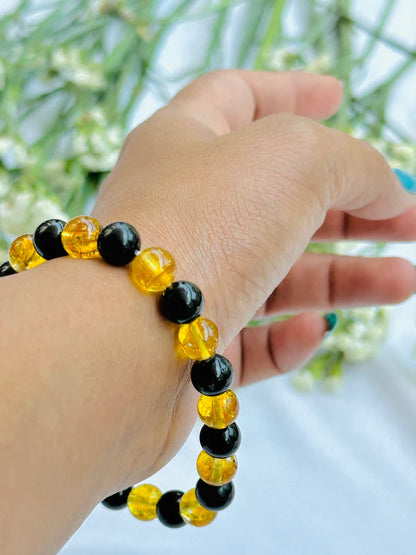 (Yellow Citrine & Black Tourmaline) - Abhimantrit & Certified