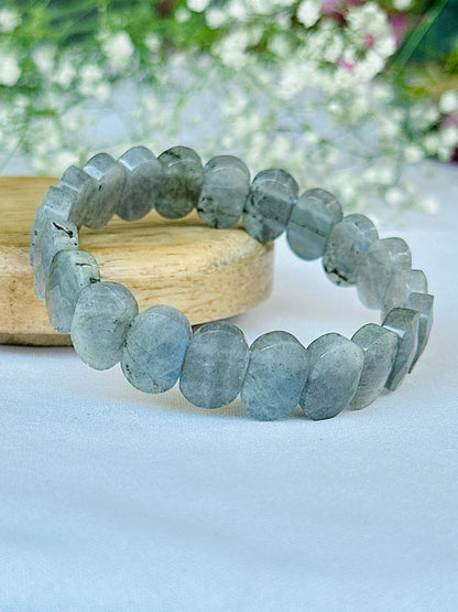 Chakra Labradorite Emerald Cut Bracelet - Abhimantrit & Certified