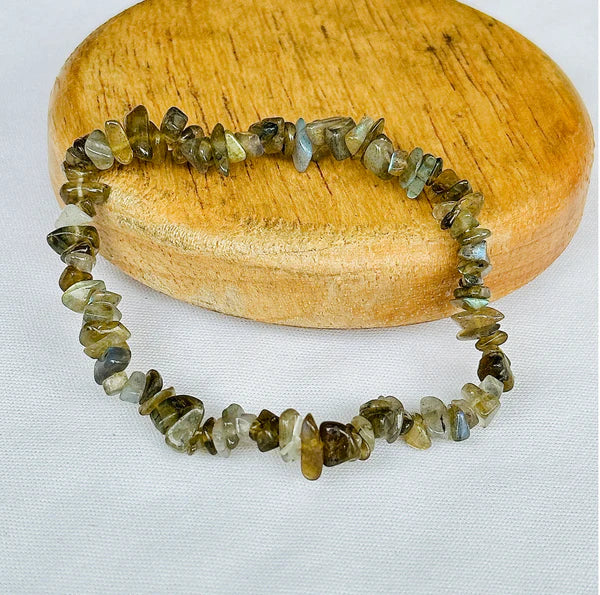 Awaken your inner Power & open you Third Eye Chakra Labradorite Uncut Crystal Bracelet - Abhimantrit & Certified