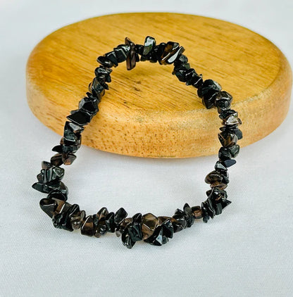 Smokey Quartz Uncut Crystal Bracelet - Abhimantrit & Certified