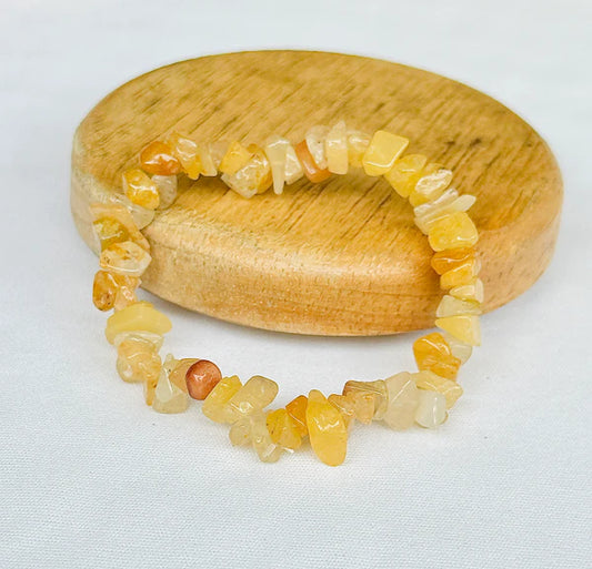 Fulfill Your Desires with Divine Blessings Yellow Aventurine Uncut Crystal Bracelet - Abhimantrit & Certified