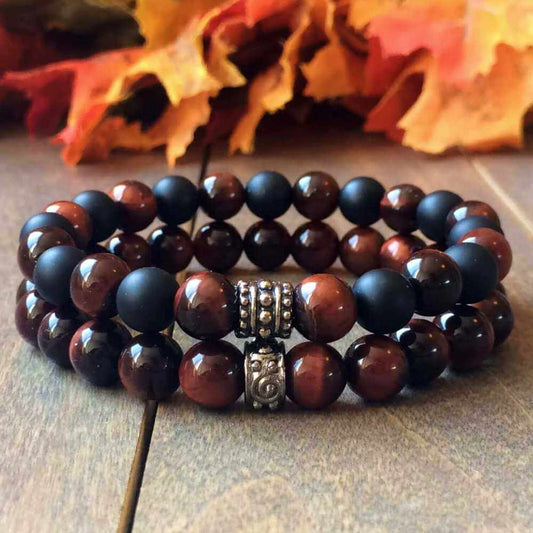 Stack Red Tigers Eye Bracelets