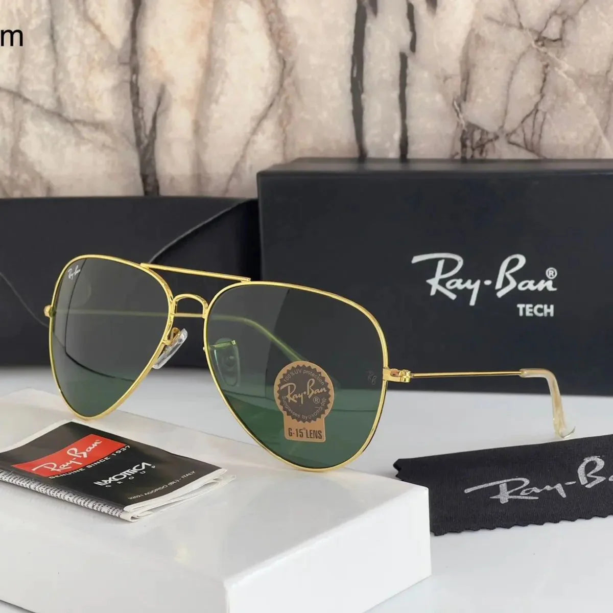 Stylish Green & Gold Sunglasses For Men