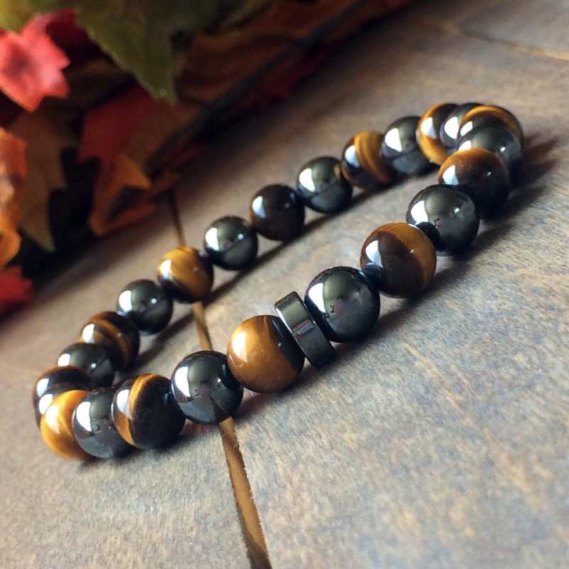 Tiger's Eye & Hematite Beaded Bracelets