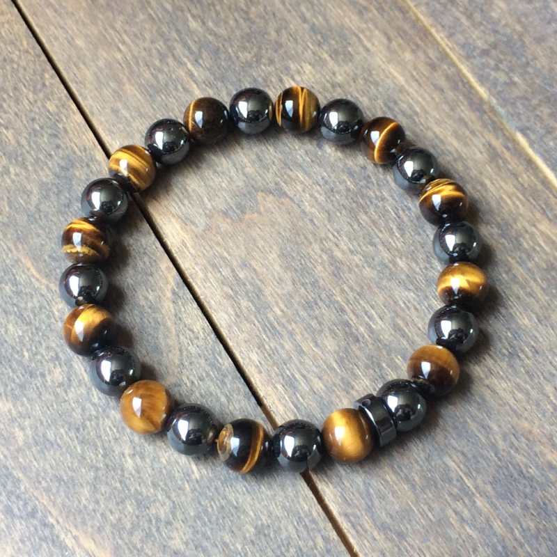 Tiger's Eye & Hematite Beaded Bracelets