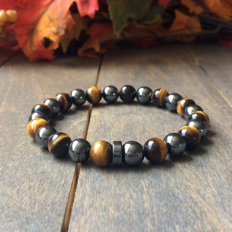 Tiger's Eye & Hematite Beaded Bracelets